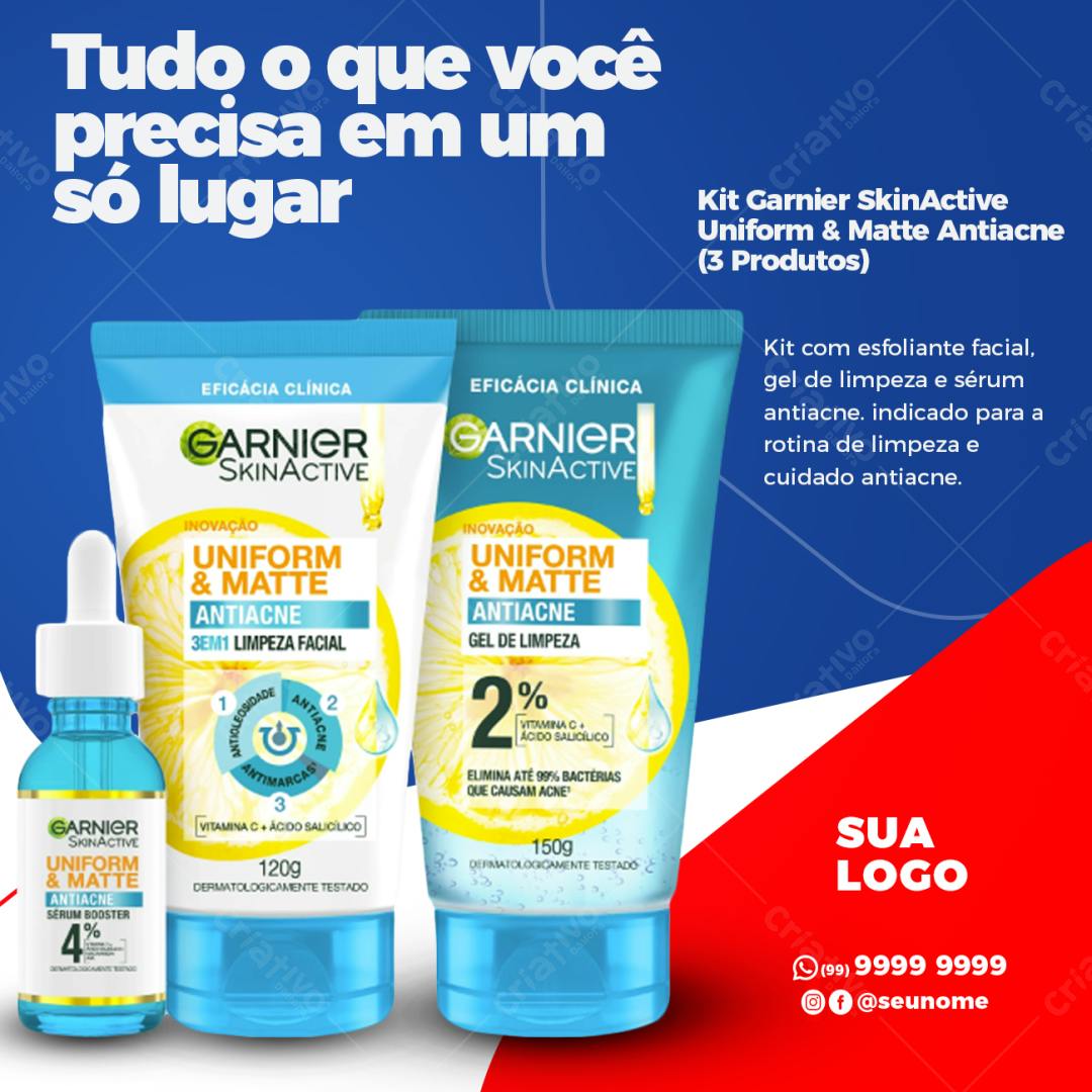 Kit Garnier SkinActive Antiacne PSD Editável