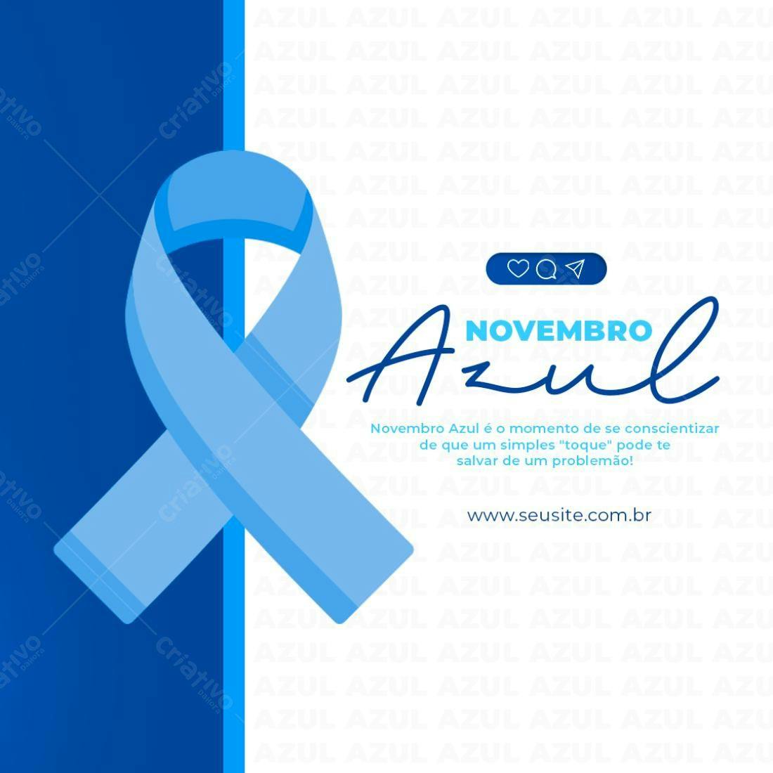 Post para Novembro Azul PSD Editável