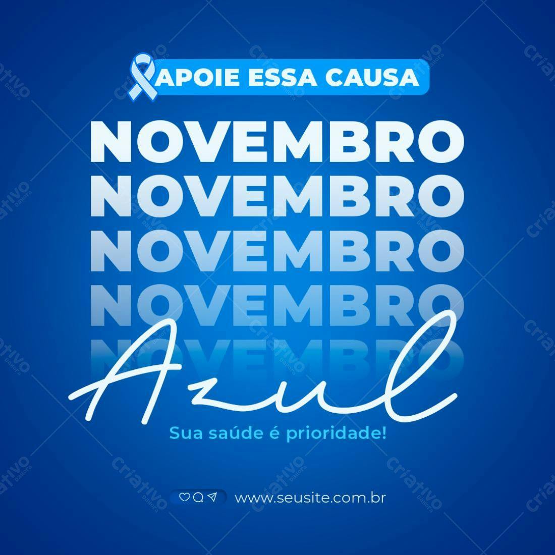 Post para Novembro Azul PSD Editável