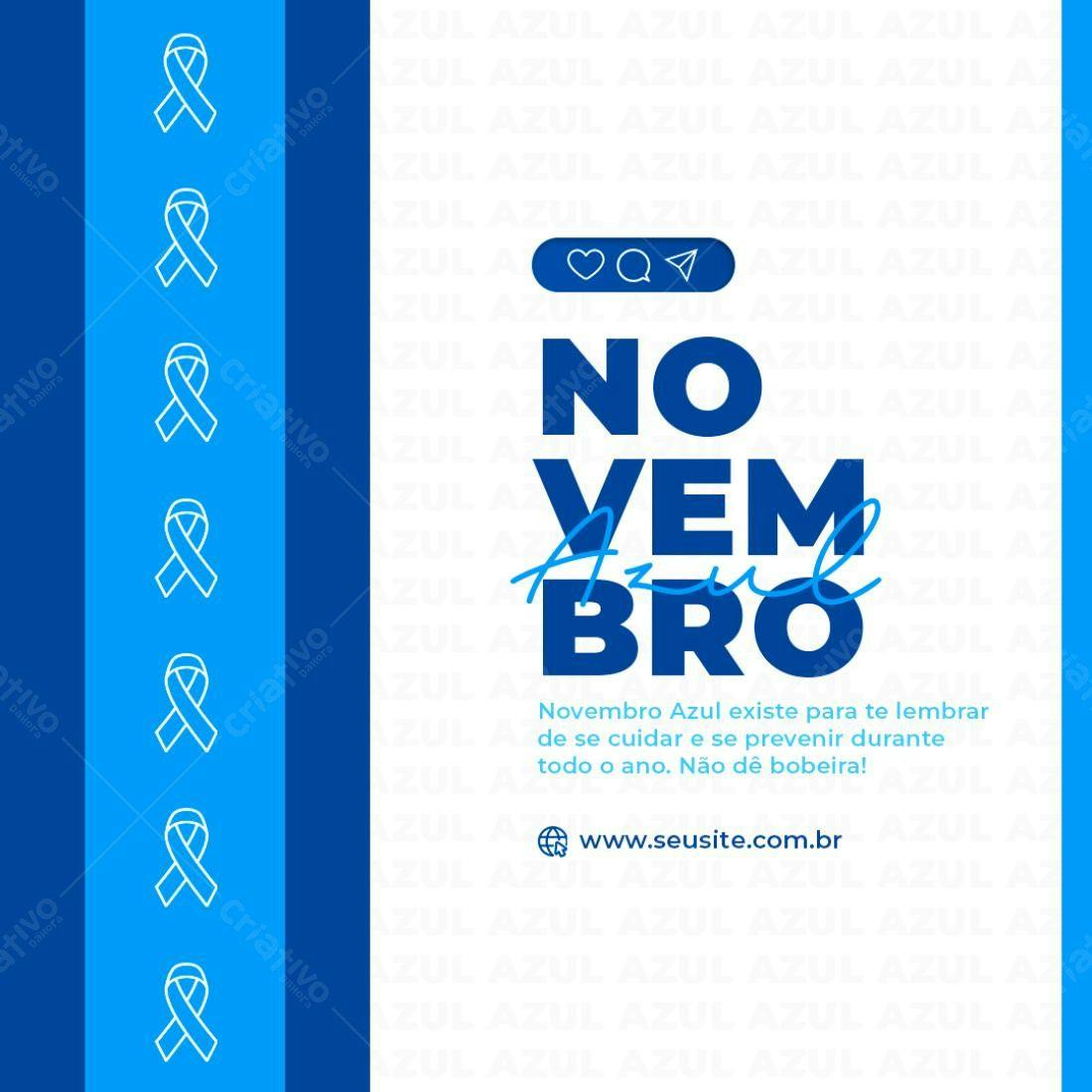 Flyer Novembro Azul PSD Editável