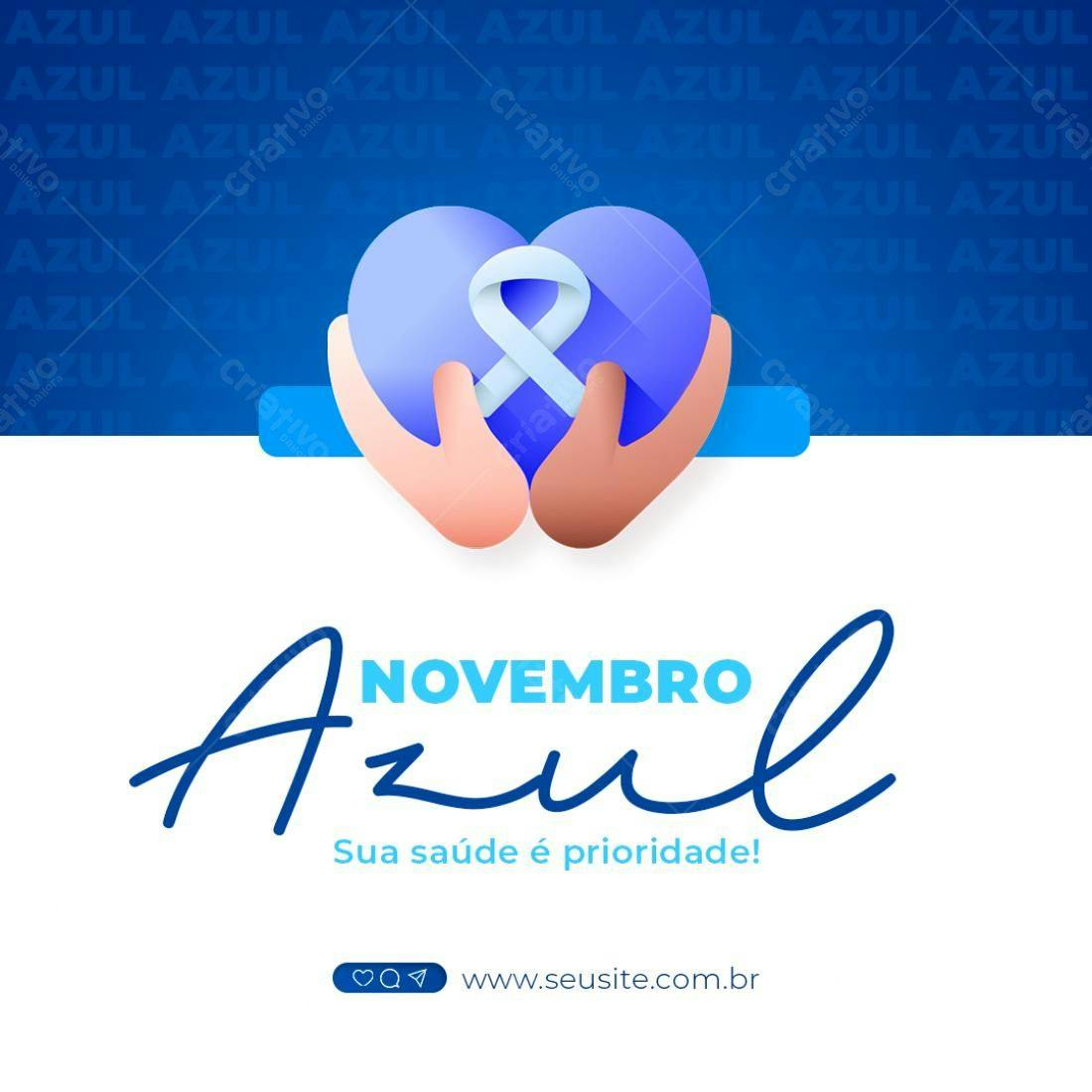 Post para Novembro Azul PSD Editável