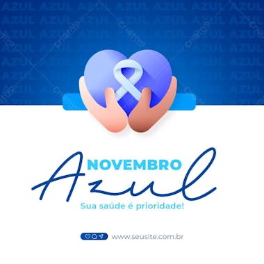 Novembro azul sua saúde e prioridade social media