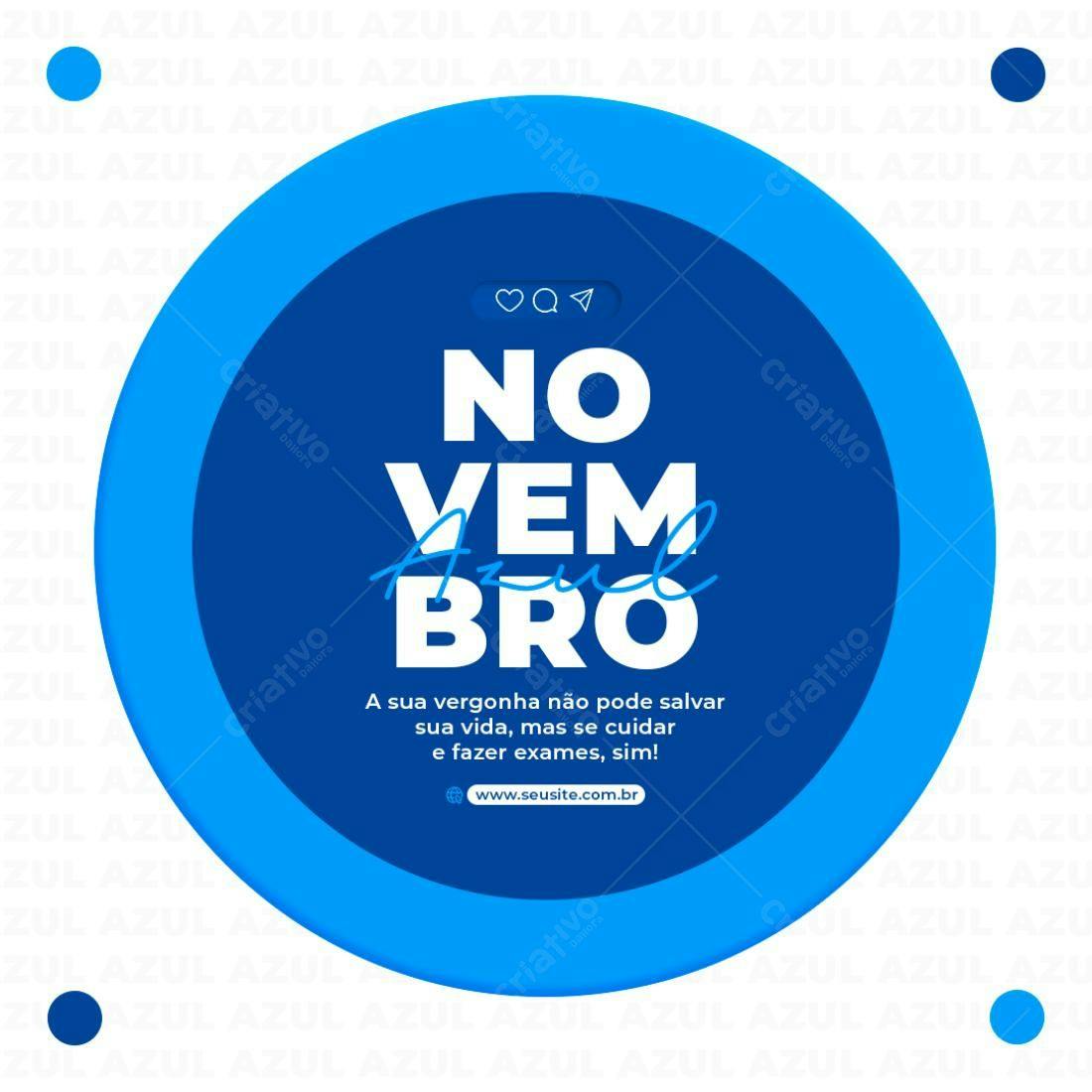 Postagem Novembro Azul PSD Editável