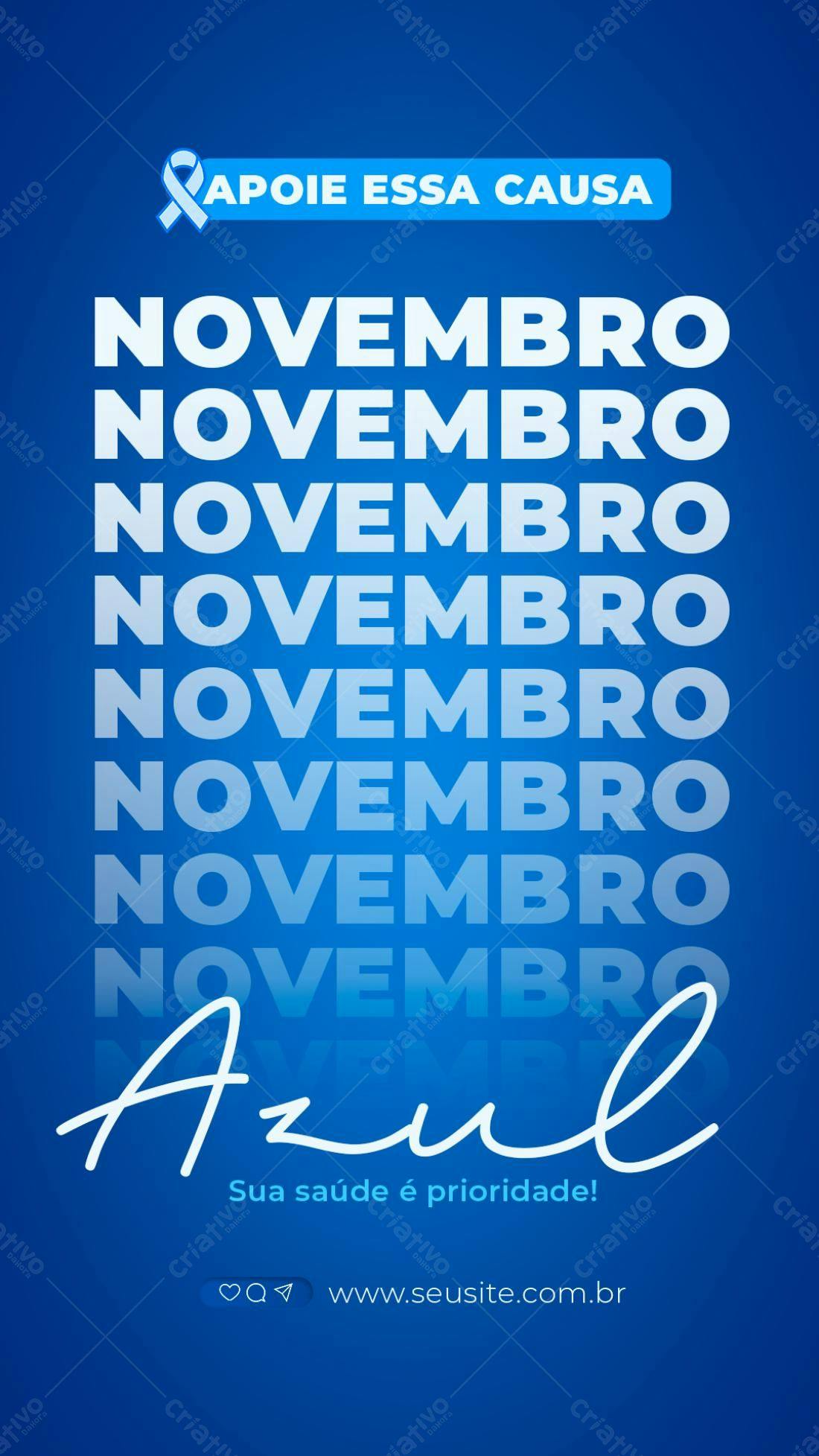 Flyer Novembro Azul PSD Editável
