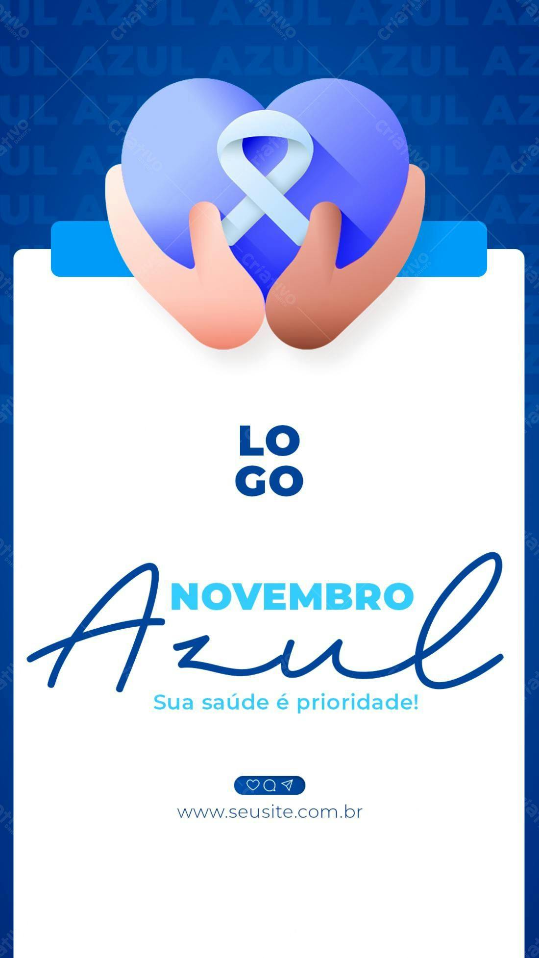 Flyer Novembro Azul PSD Editável