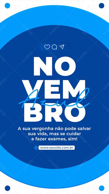 Story novembro azul um toque salva vidas social media