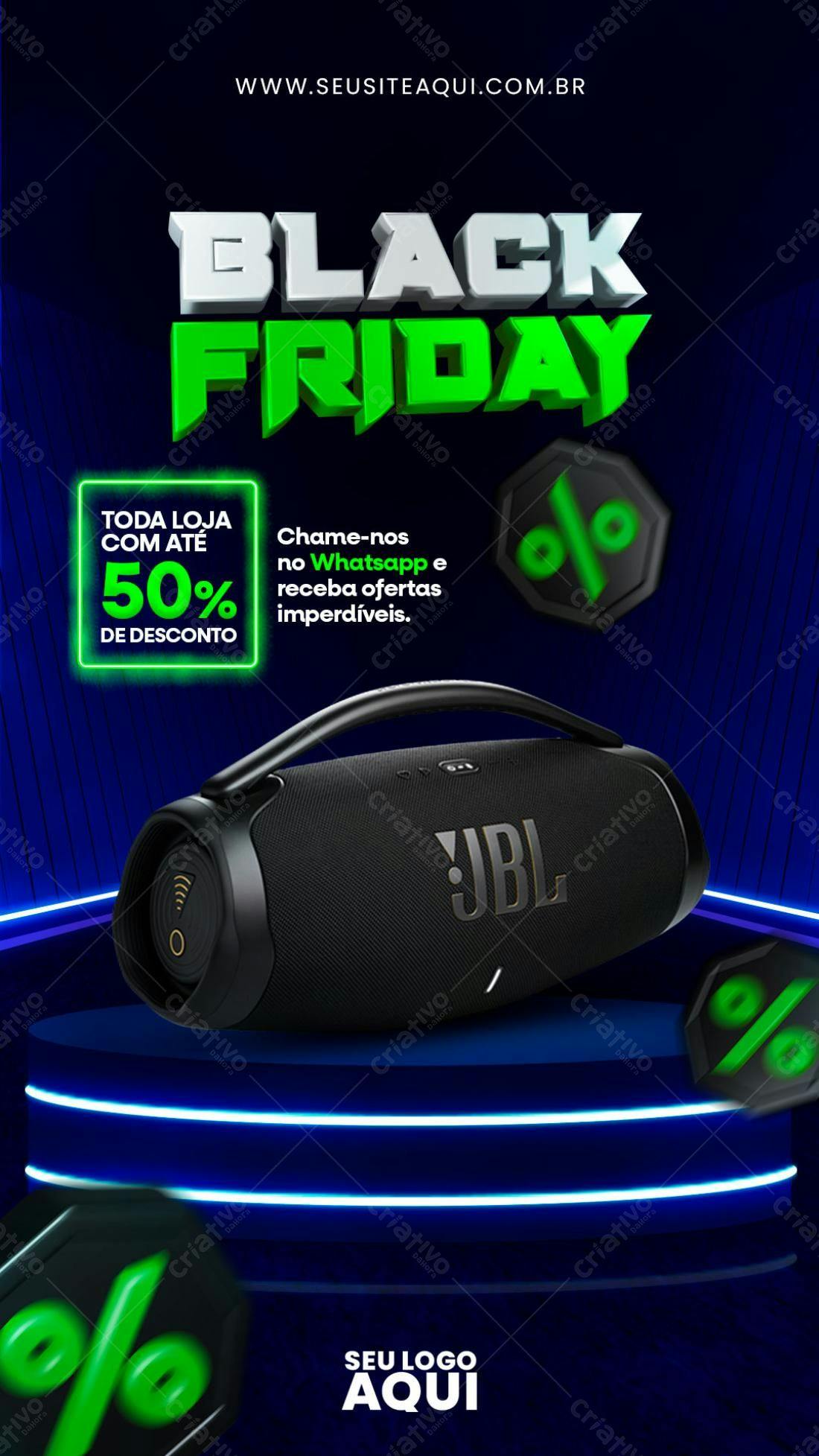 Flyer Black Friday com JBL PSD Editável
