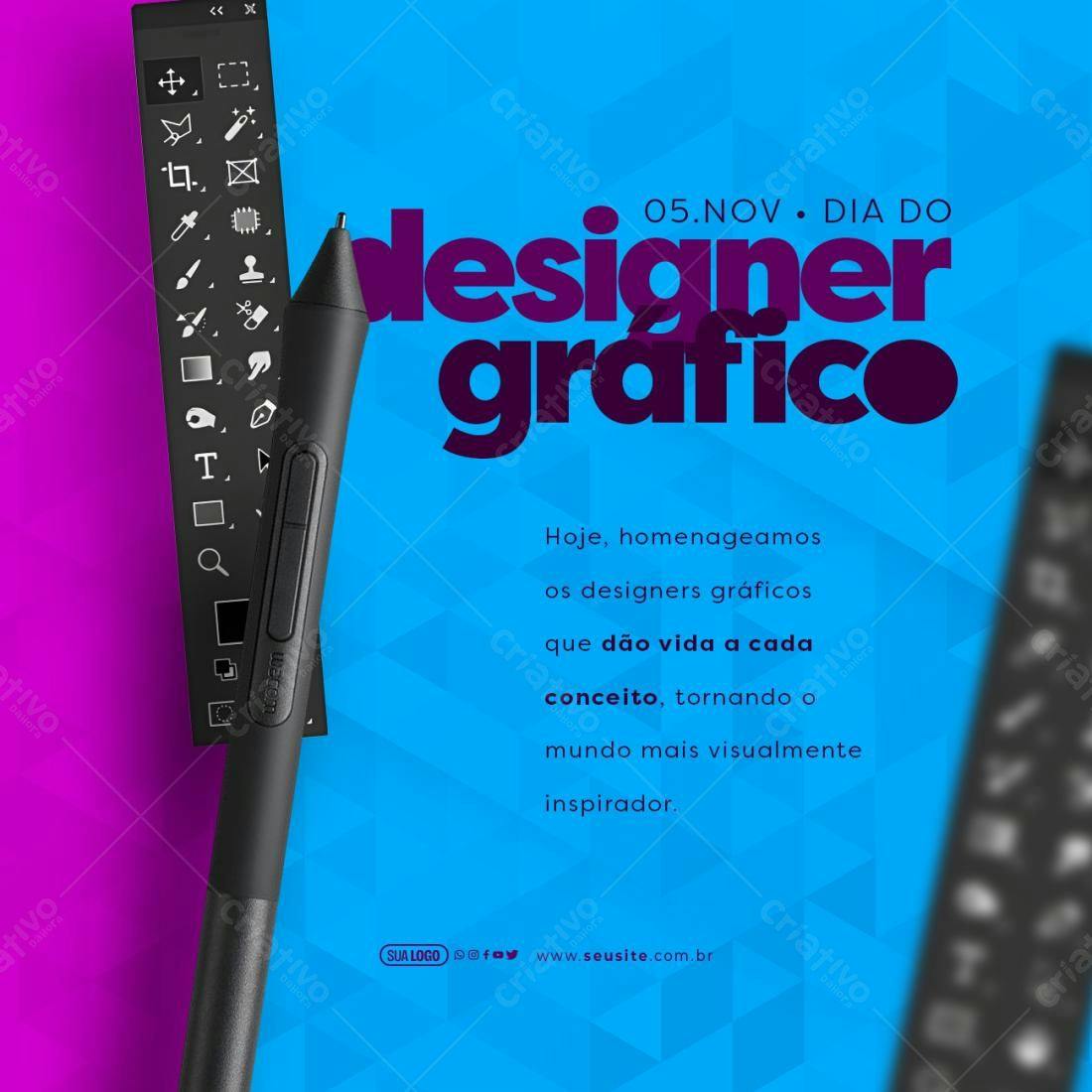 Flyer Dia do Designer Gráfico PSD Editável