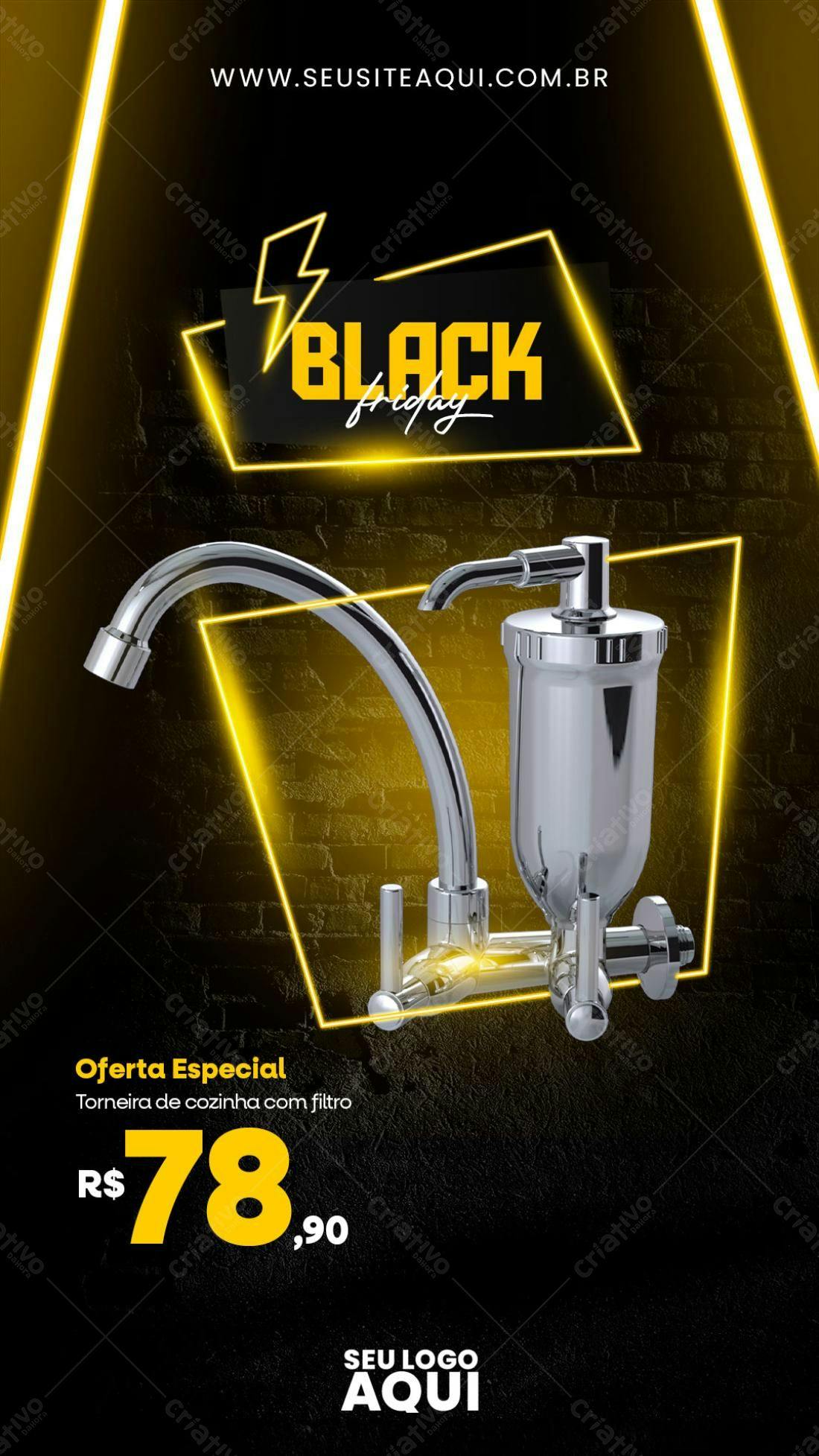Flyer Black Friday Torneira com Filtro PSD Editável