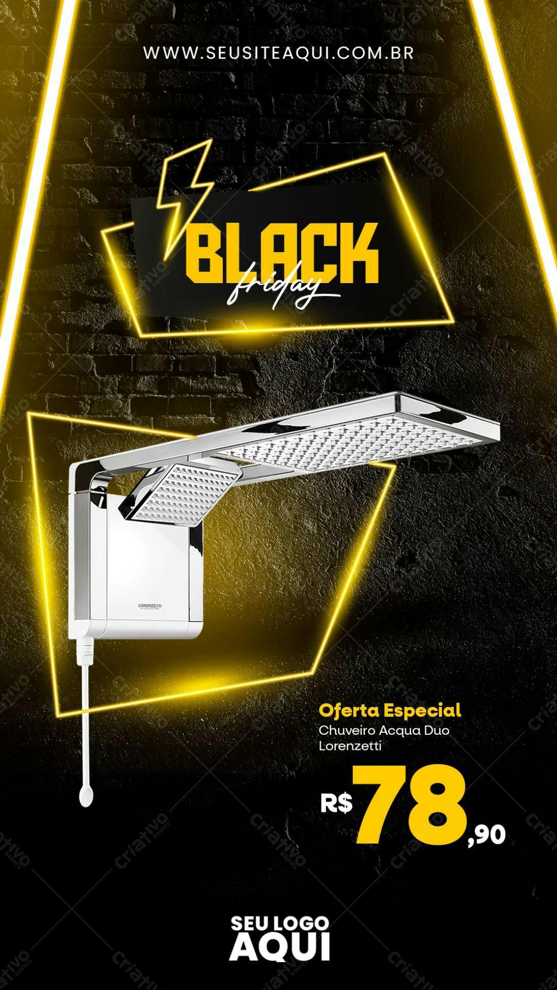 Flyer Black Friday Chuveiro PSD Editável