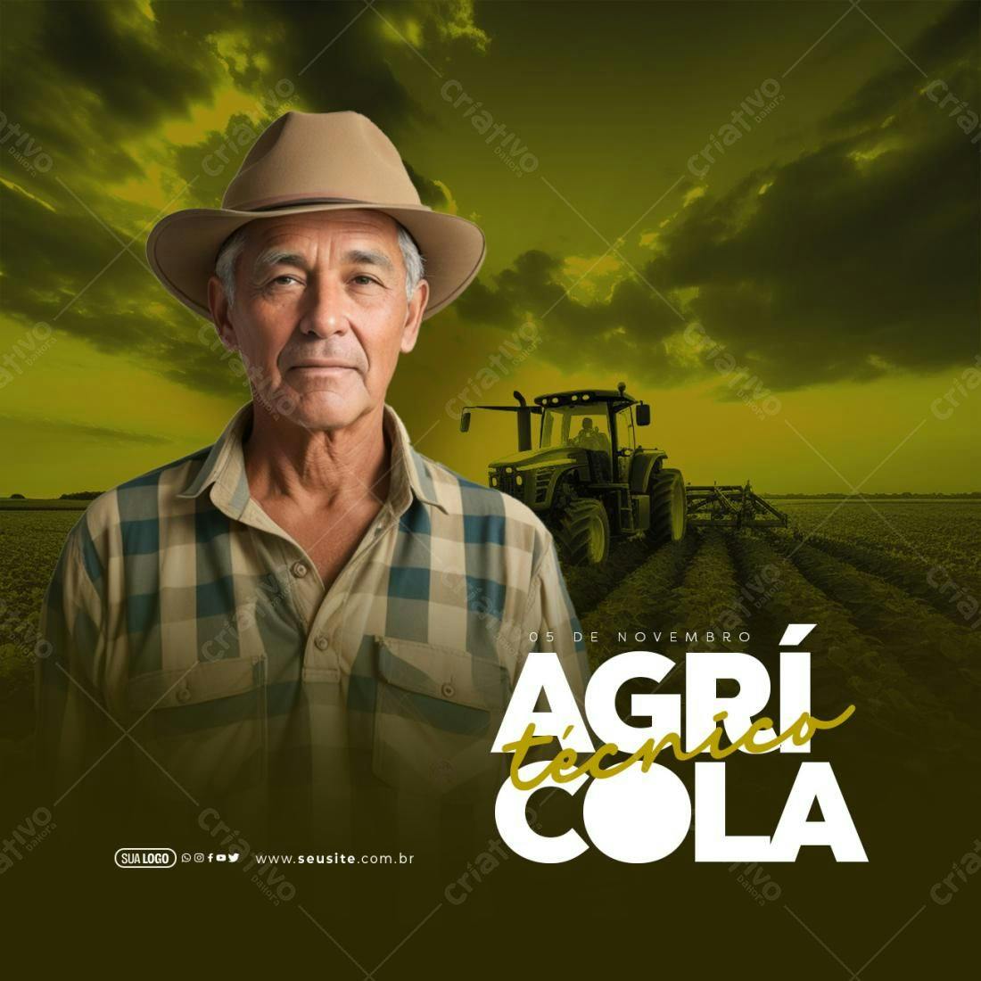 Post para Dia do Agricultor PSD Editável