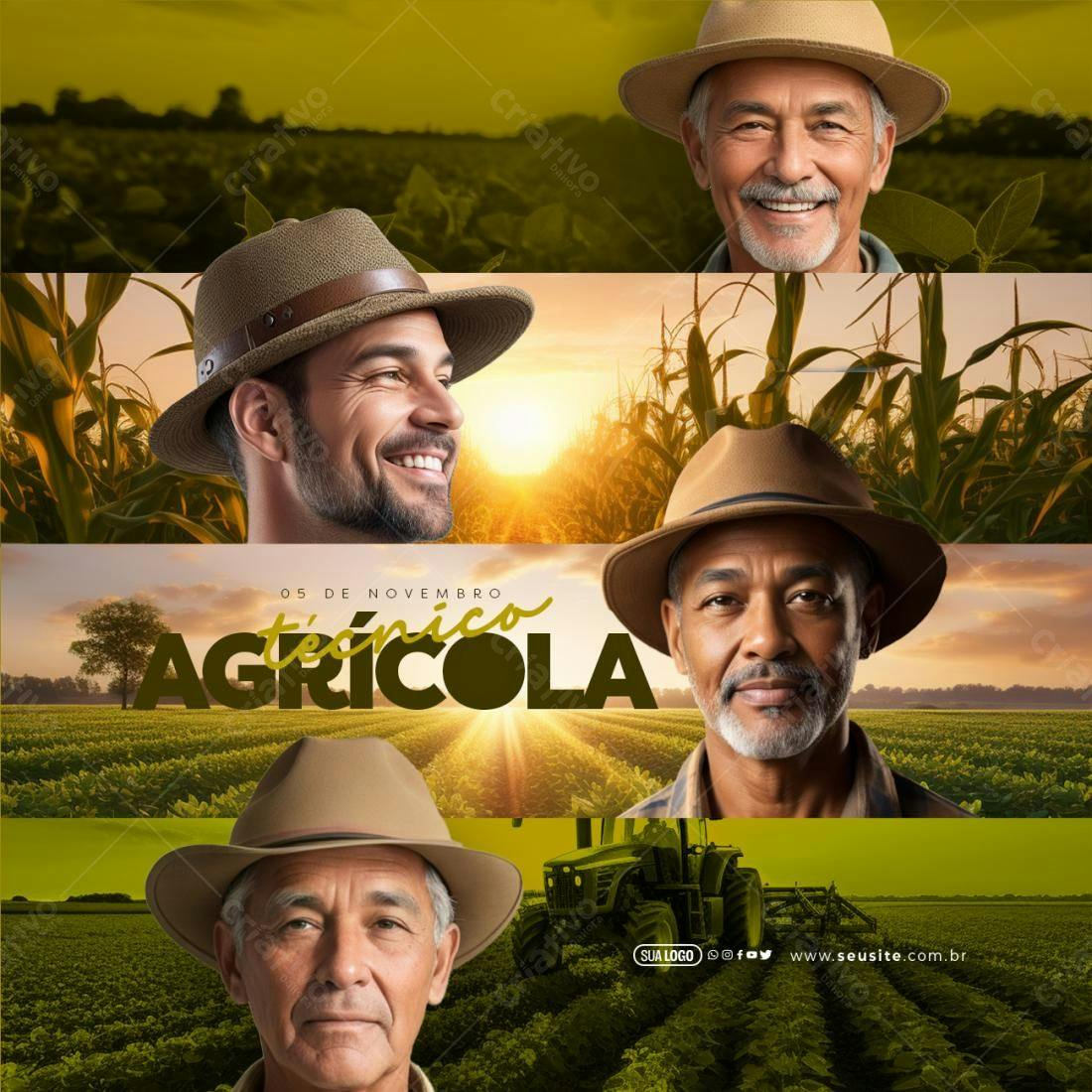 Flyer Dia do Técnico Agrícola PSD Editável