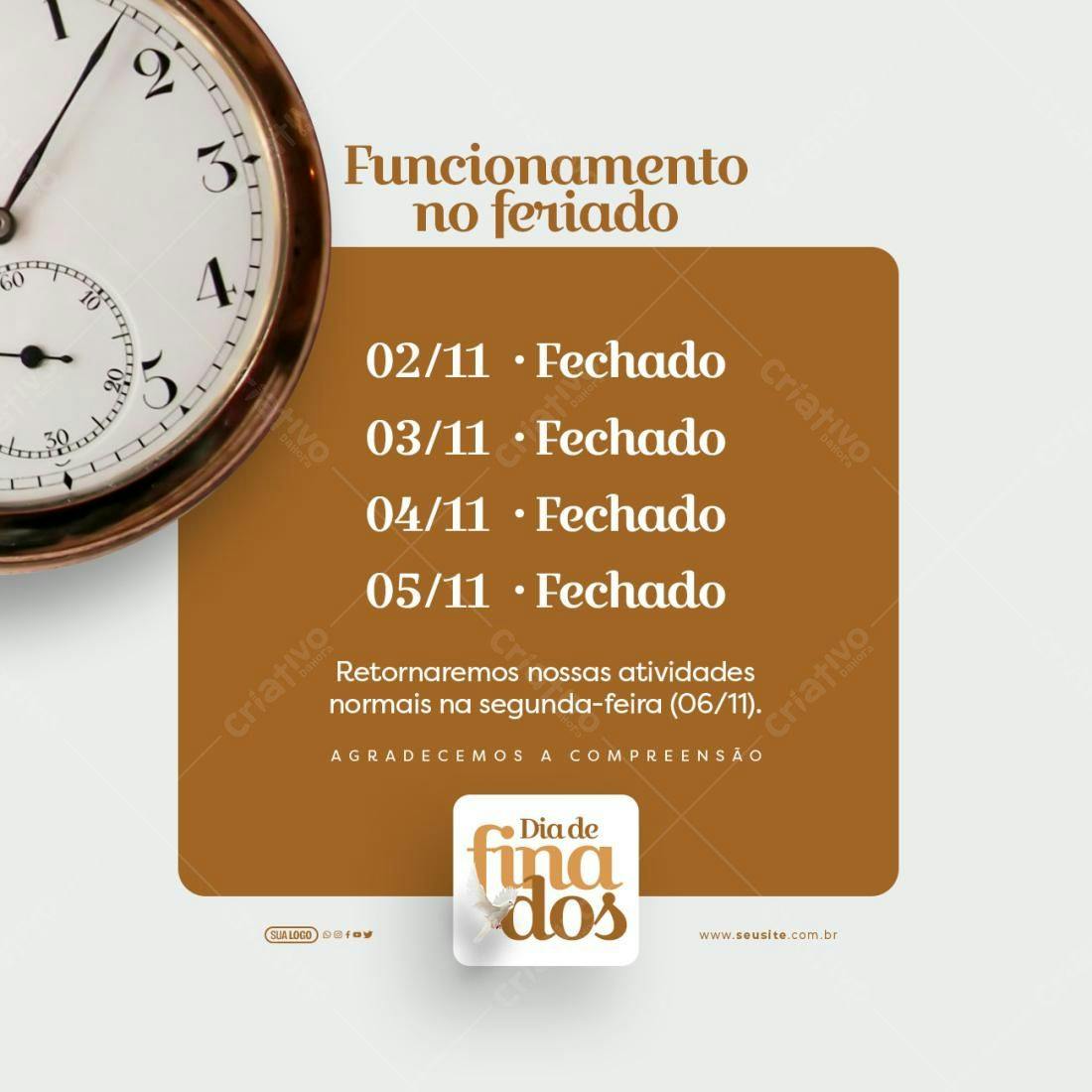 Postagem de Feriado PSD Editável