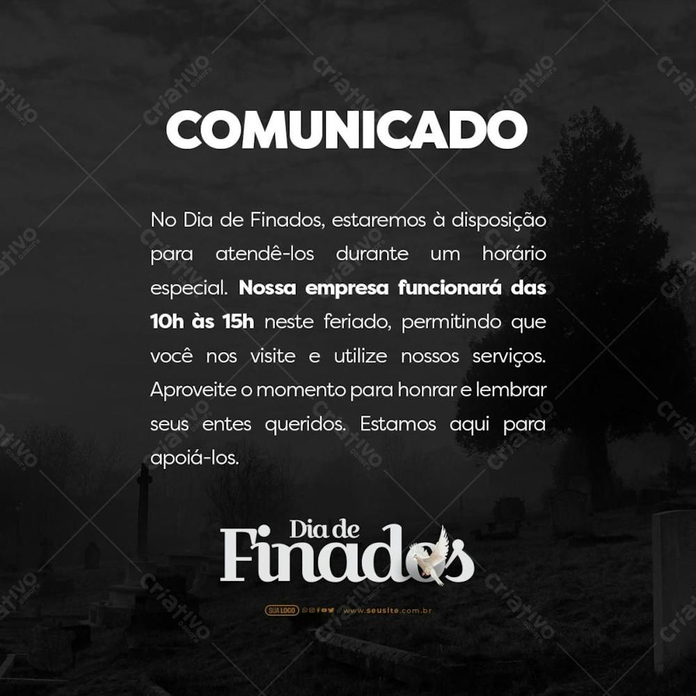 Feed   Comunicado Funcionamento Dia Dos Finados   Aproveite Para Lembrar De Seus Entes Queridos