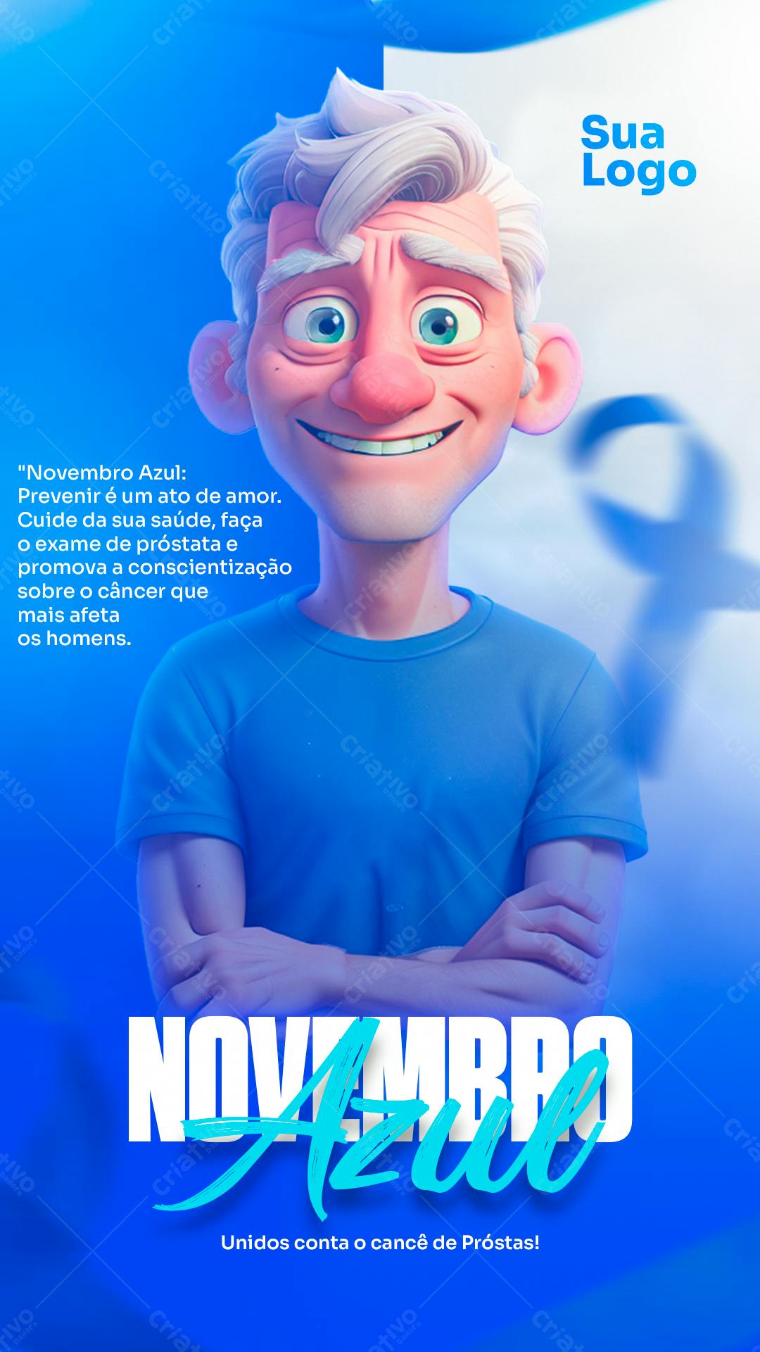 Poster Novembro Azul PSD Editável