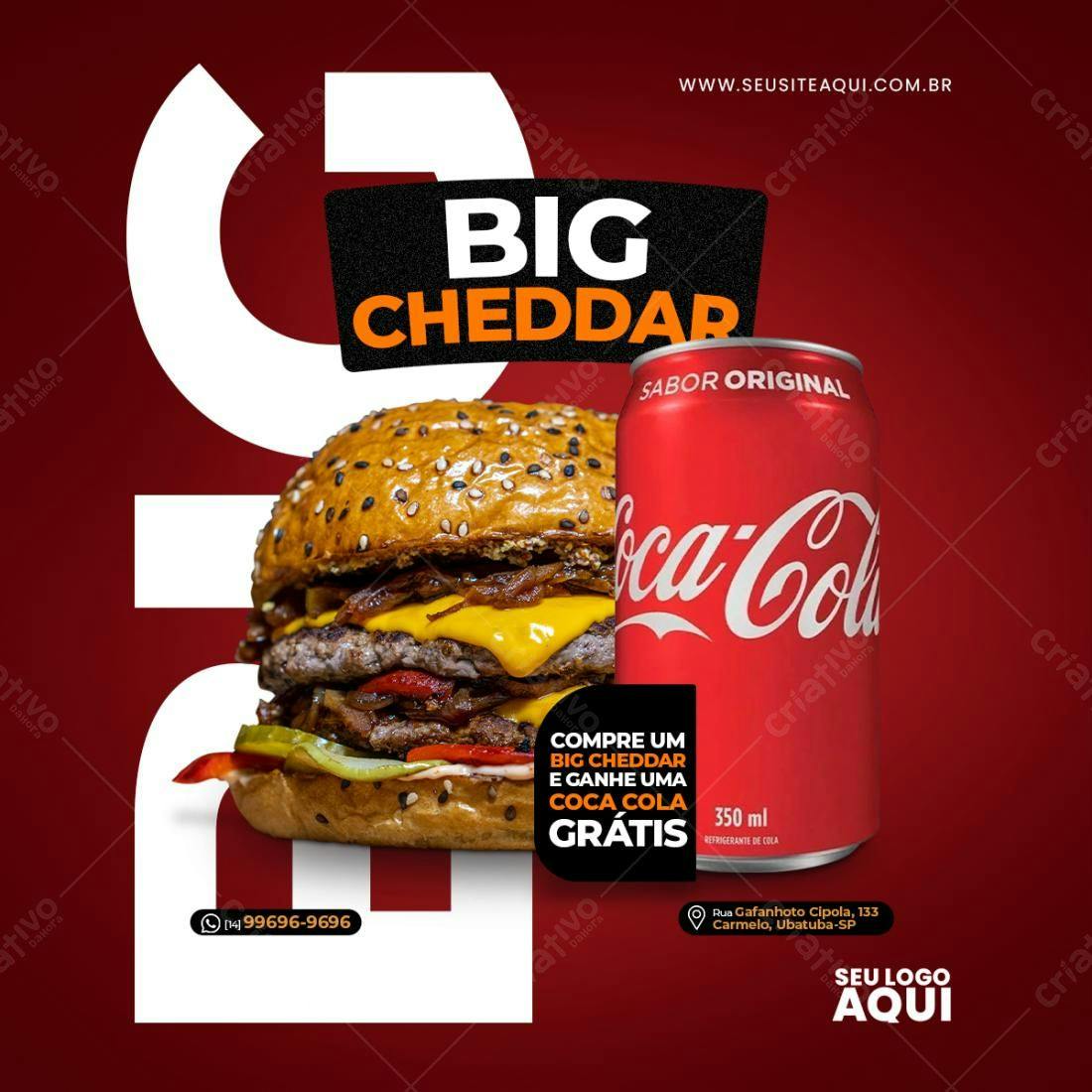 Postagem para Promoção de Lançamento Big Cheddar PSD Editável