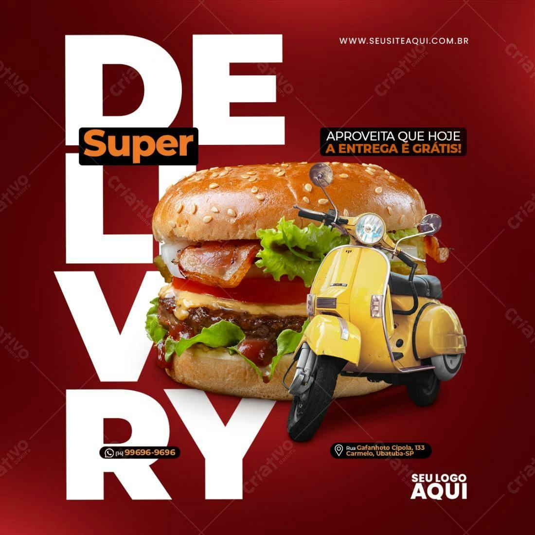 Flyer Promoção Entrega Grátis PSD Editável