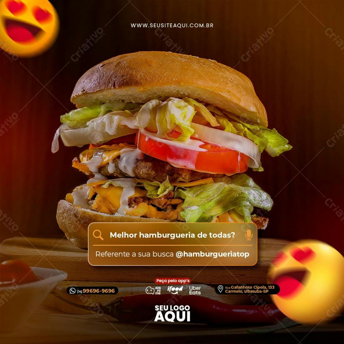 Flyer para Hamburgueria PSD Editável