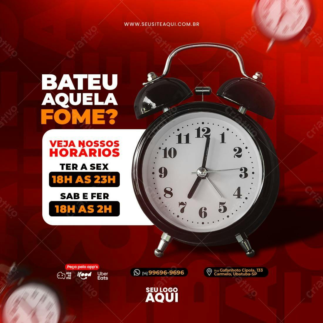 Post para Redes Sociais Restaurante PSD Editável