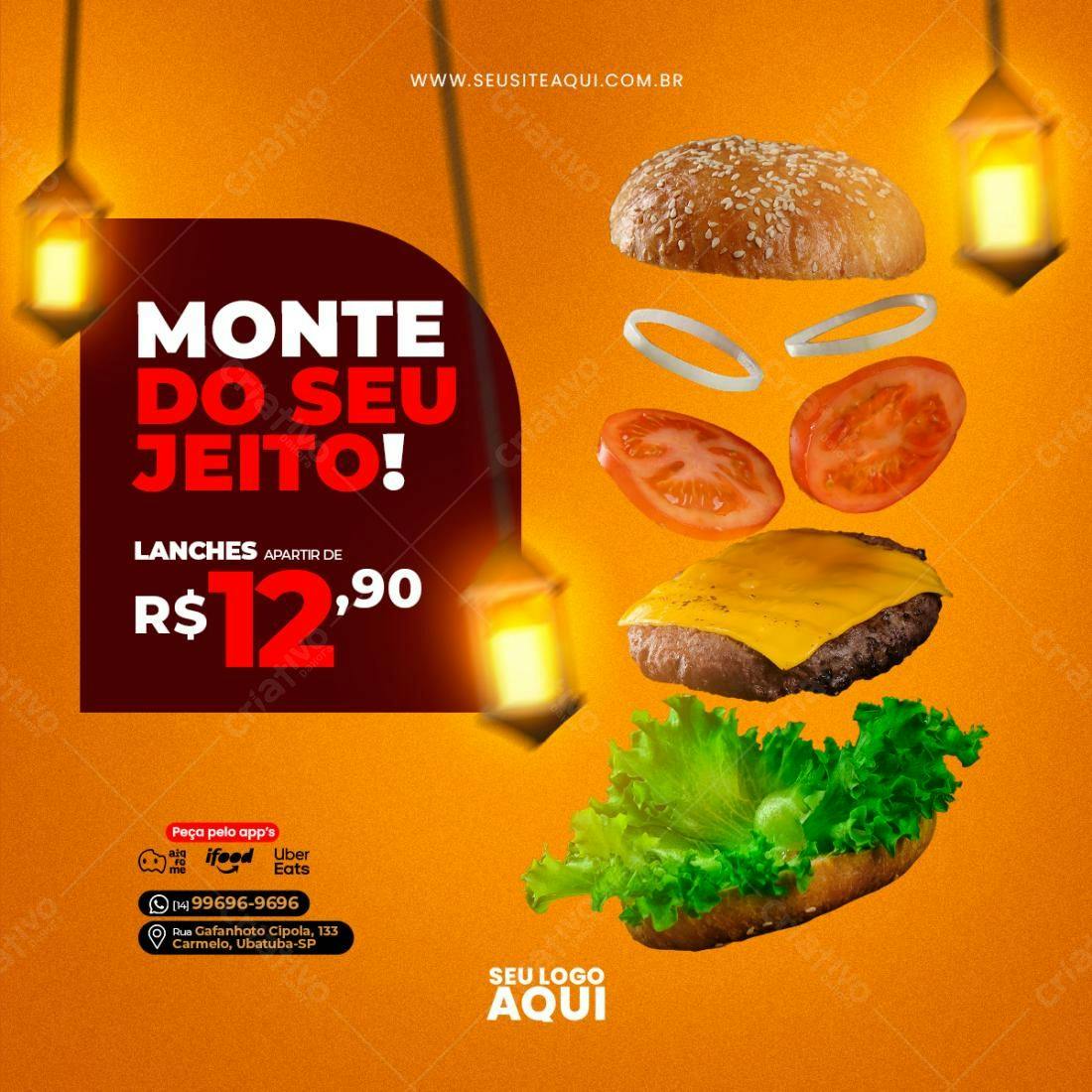 Flyer para Lanchonete PSD Editável