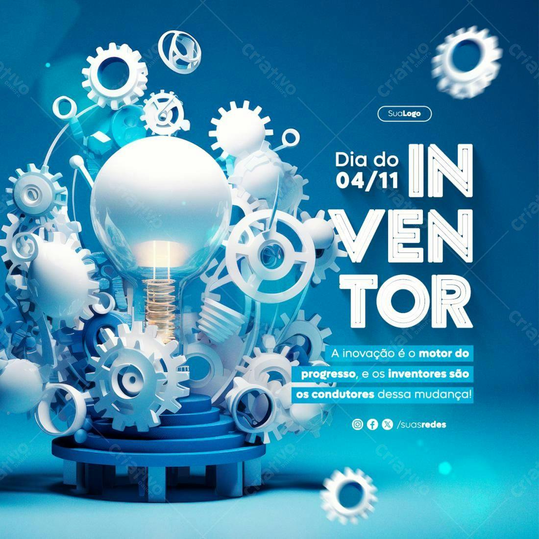 Post para Dia do Inventor PSD Editável