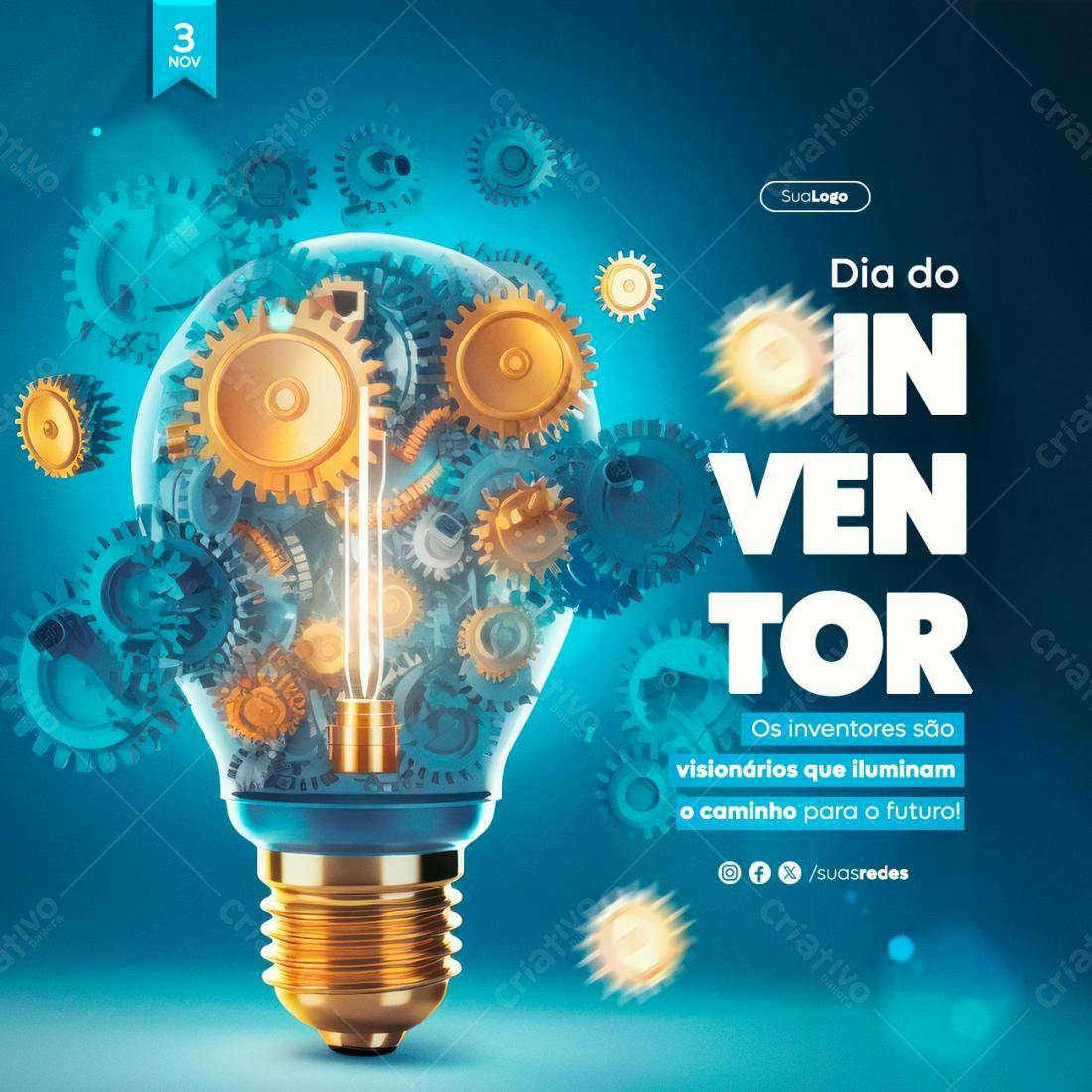 Flyer Dia do Inventor PSD Editável