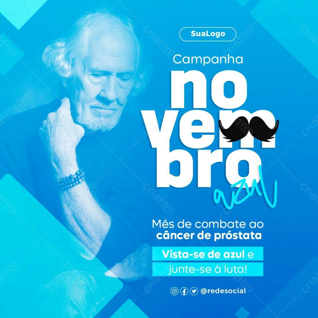 Postagem Novembro Azul PSD Editável