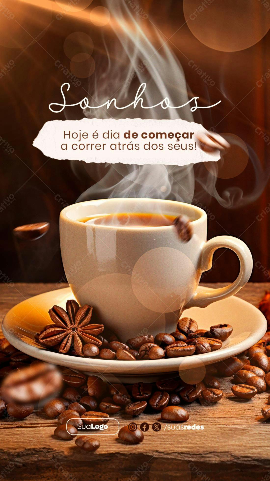 Post para Redes Sociais Café PSD Editável