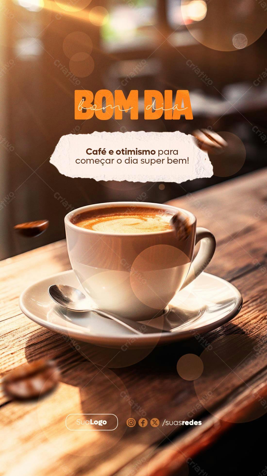 Post para Redes Sociais Café da Manhã PSD Editável