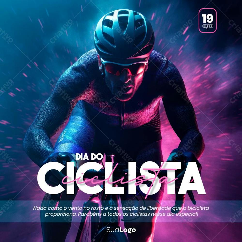 Dia Do Ciclista Psd Editável Parabéns Pelo Seu Dia