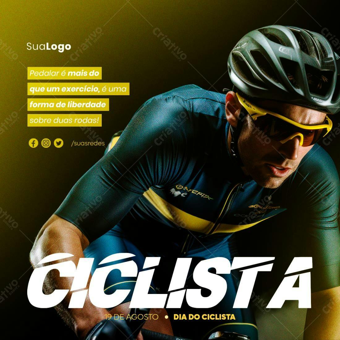 Flyer Dia do Ciclista PSD Editável