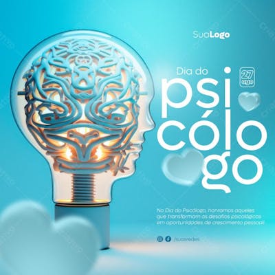 Dia Do Psicólogo Social Media Psd Editável 