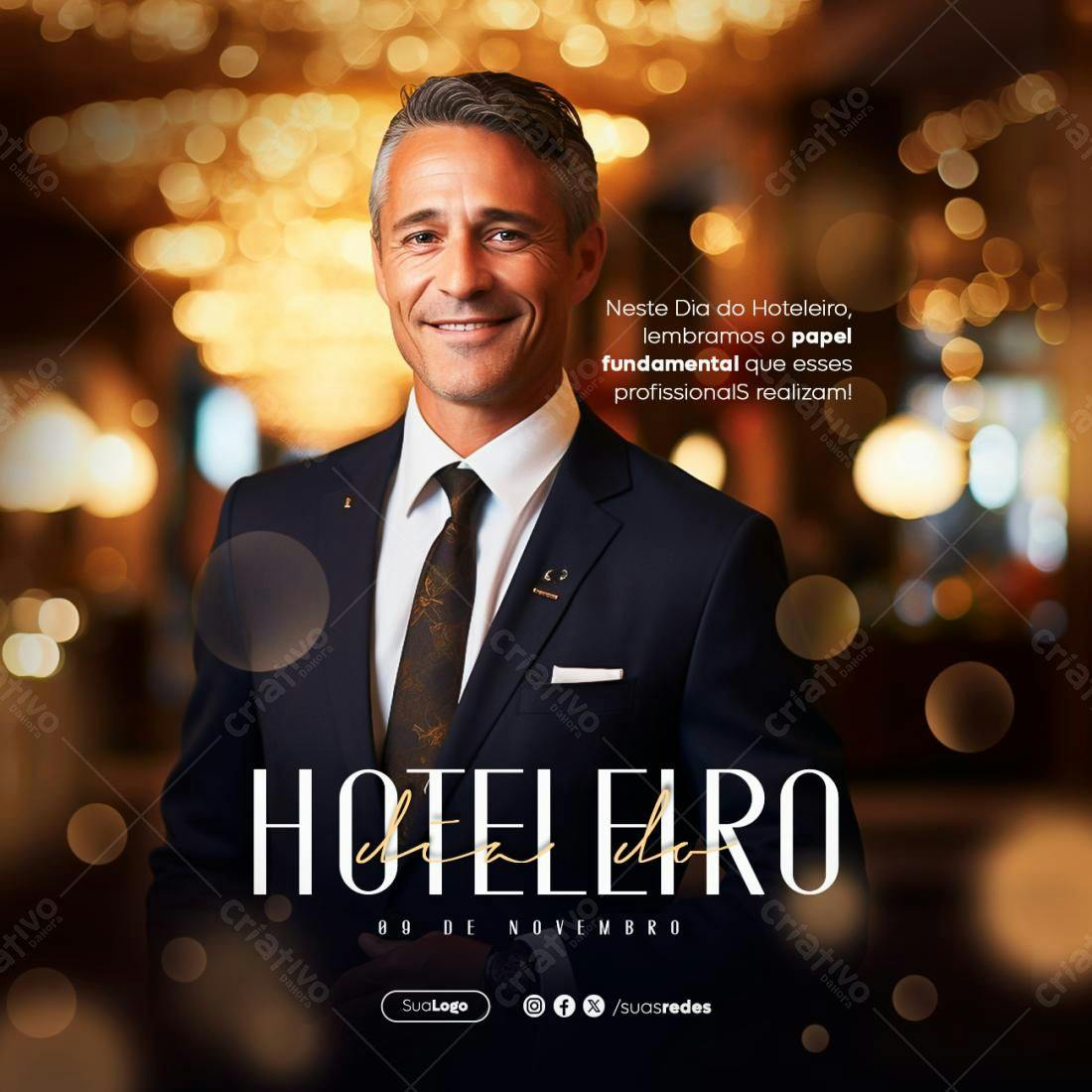 Postagem Dia do Hoteleiro PSD Editável