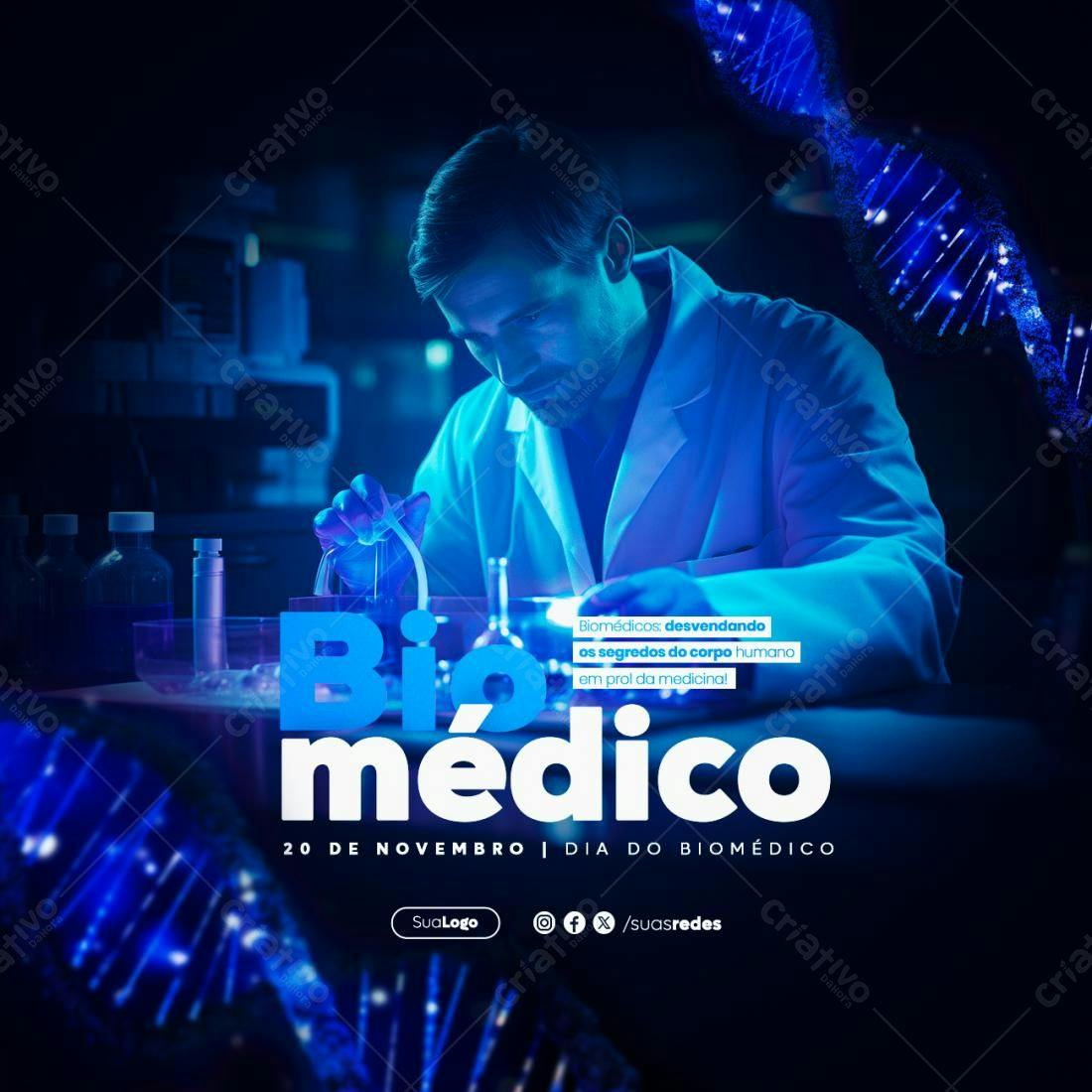 Post para Dia do Biomédico PSD Editável
