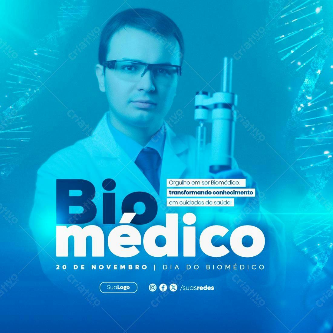 Post para Dia do Biomédico PSD Editável