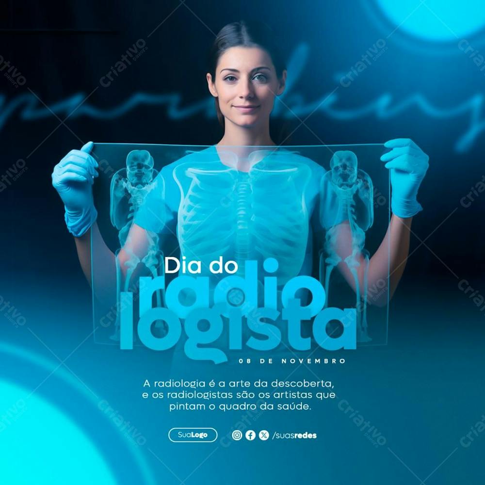 Dia Do Radiologista A Arte Da Descoberta  8 De Novembro Social Media Post Editável