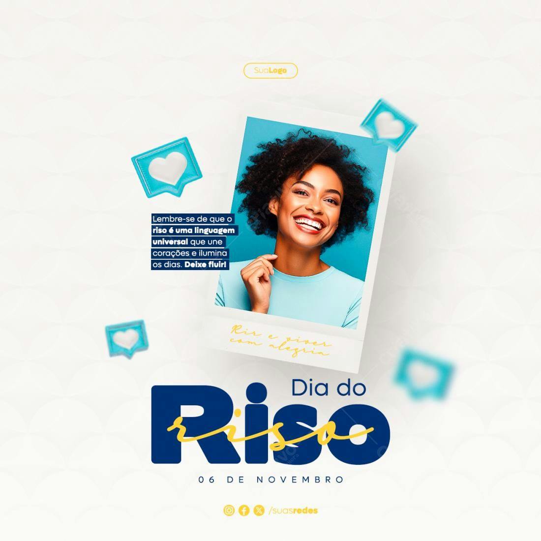 Post para o Dia do Riso PSD Editável