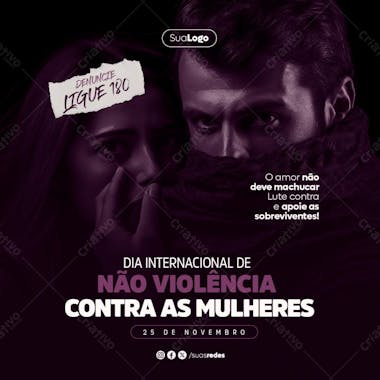 Dia internacional de não violência contra as mulheres o amor não deve machucar editável psd social media