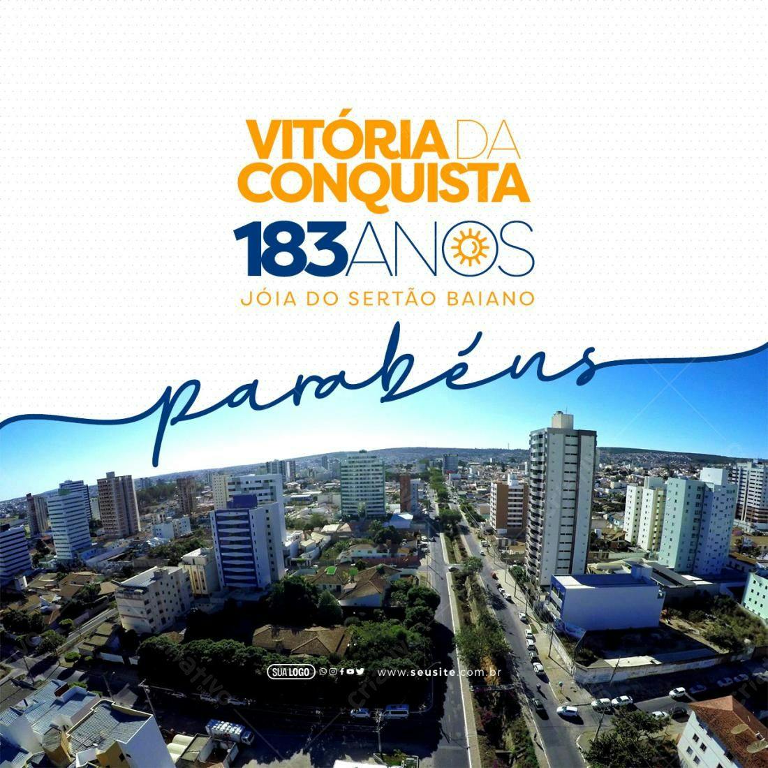 Flyer Vitória da Conquista 183 Anos PSD Editável