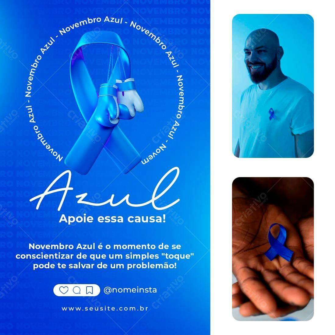 Post para Novembro Azul PSD Editável