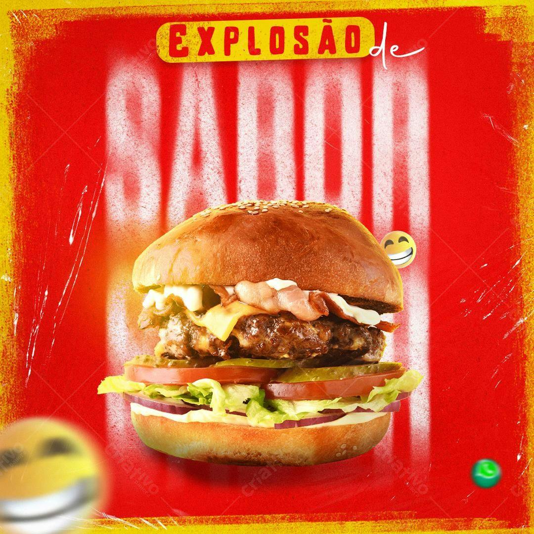 Flyer para Promoção de Hambúrguer PSD Editável