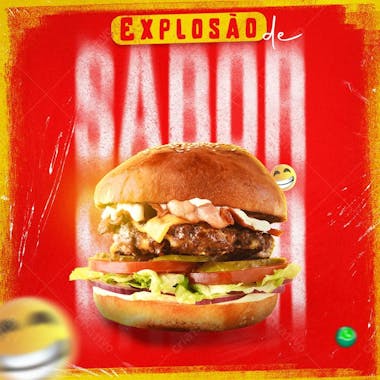 Explosão de sabor hamburguer lanche