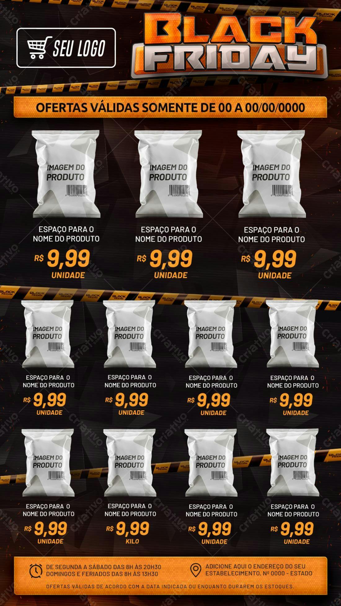 Flyer Black Friday Produtos PSD Editável