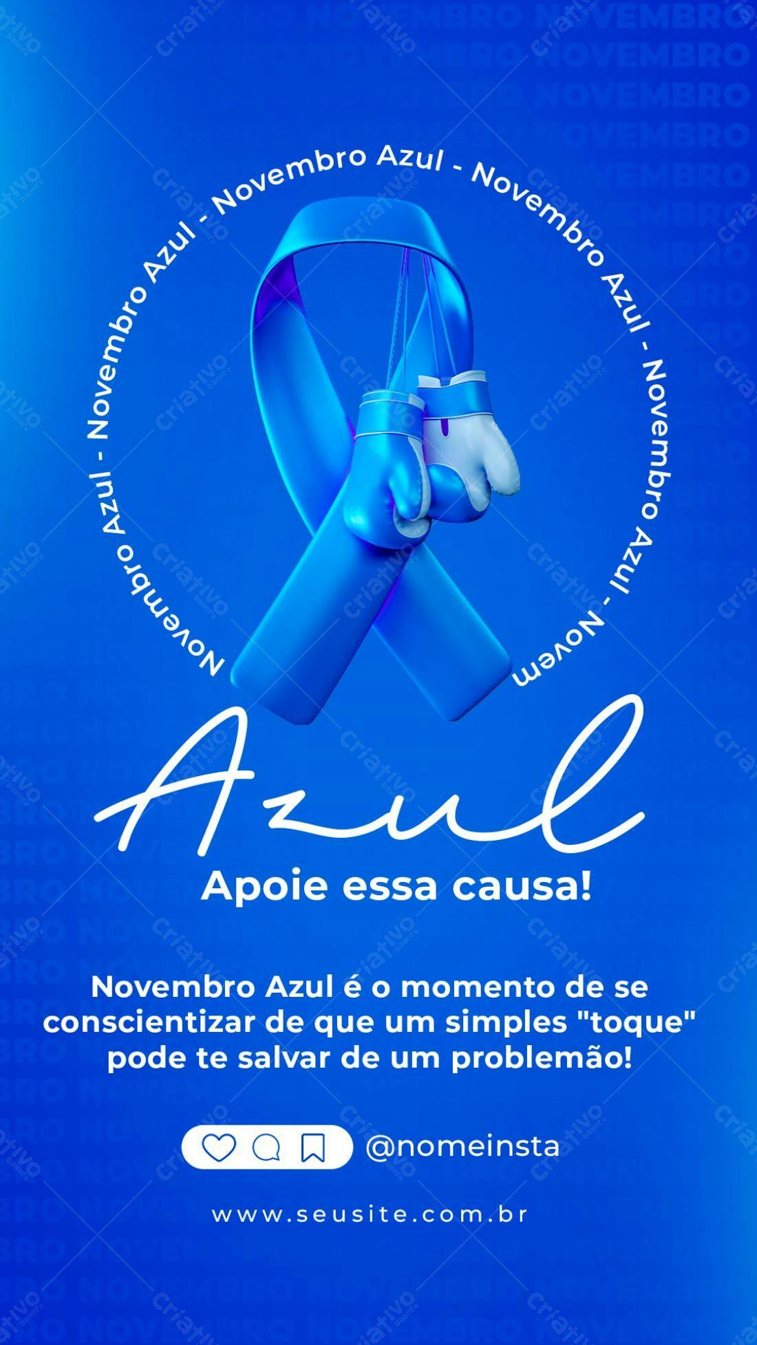 Flyer Novembro Azul PSD Editável