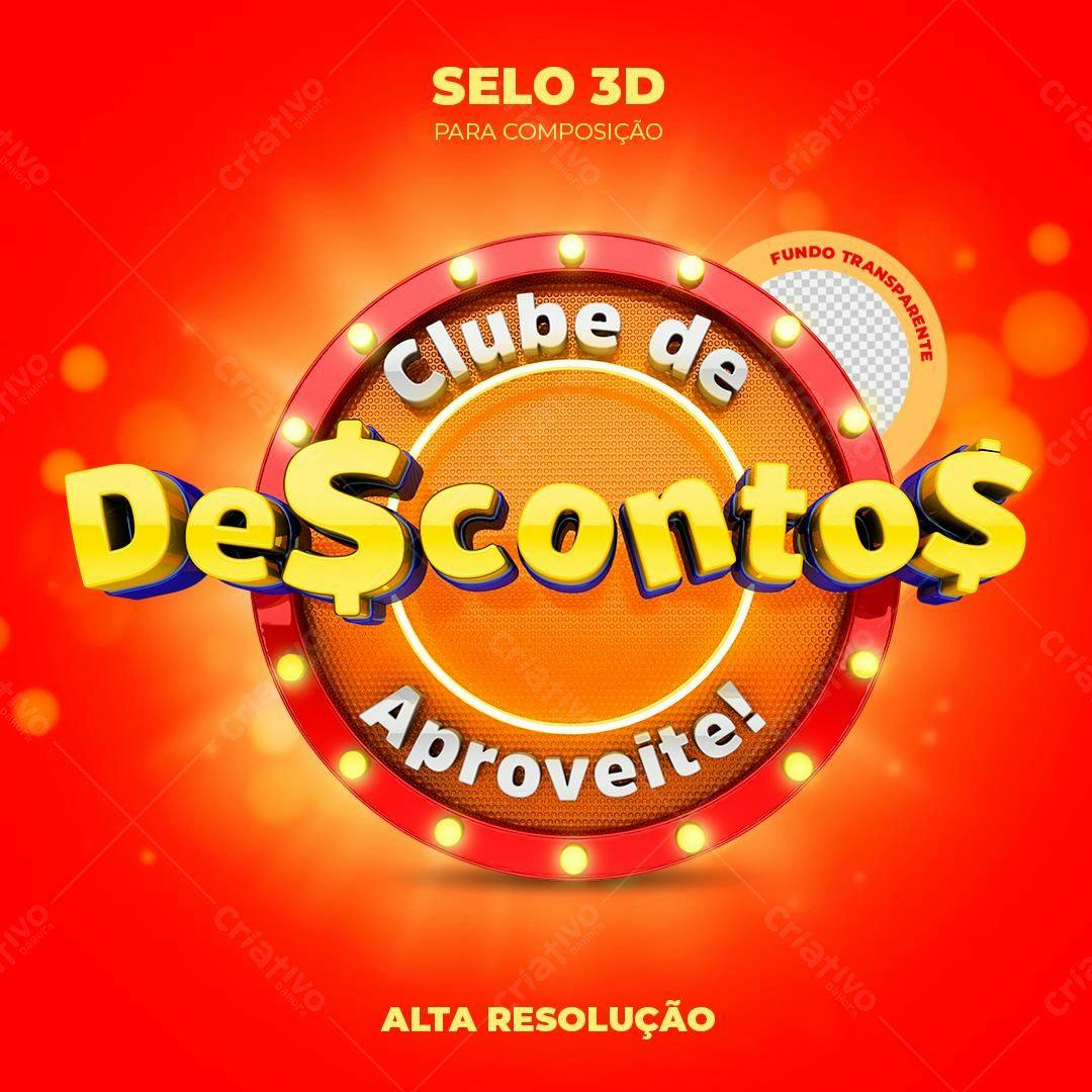 Selo 3D promocional vermelho e dourado circular