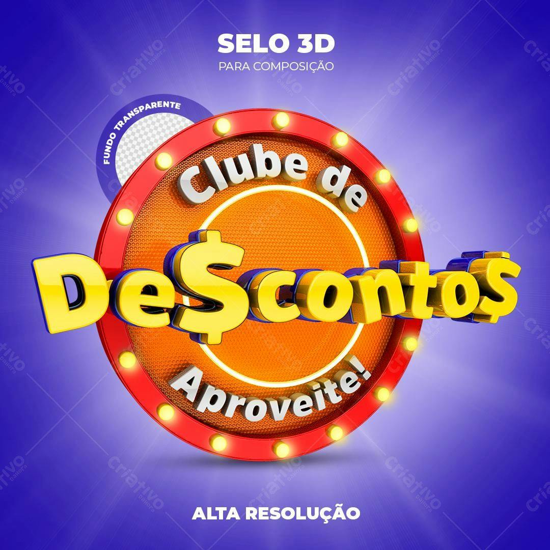 Selo 3D promocional amarelo e vermelho