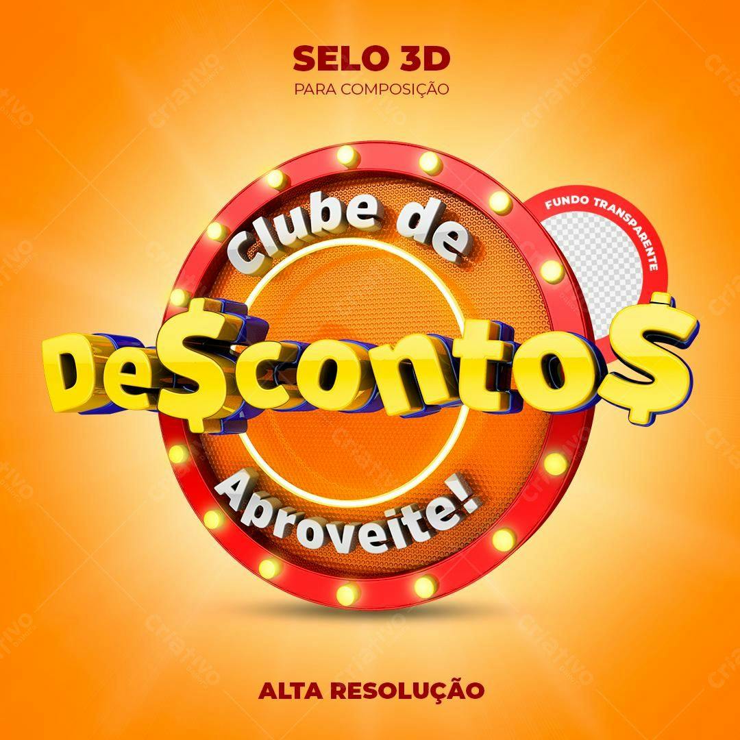 Selo 3D promocional dourado e vermelho