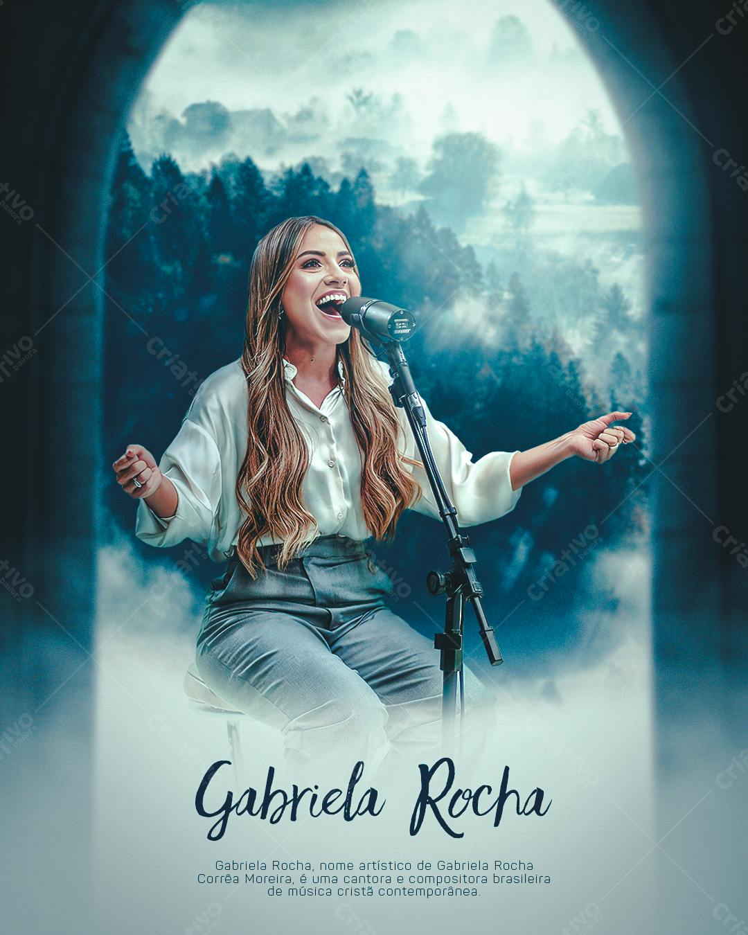 Poster para Cantora Gospel PSD Editável