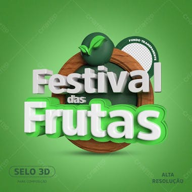 Festival de frutas selo 3d