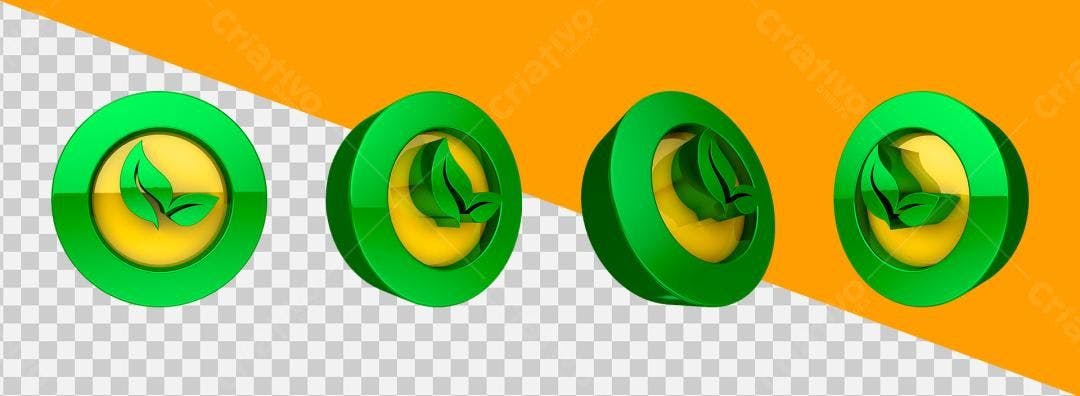 Icone Ecologia Verde e Amarelo PNG com fundo transparente
